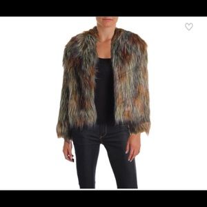 Multi color Fur Coat (faux fur) one size